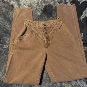 Rockies Tan Button-Up Straight Leg Jeans